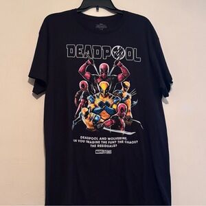 Marvel Studios Deadpool & Wolverine Men’s Graphic T-Shirt Double Sided Size L